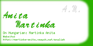 anita martinka business card